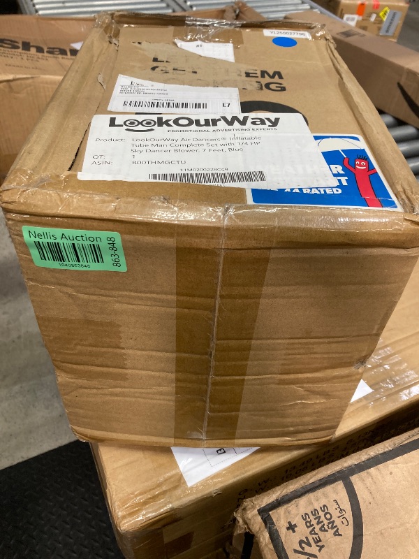 Photo 1 of LookOurWay Air Dancers Wacky Waving Inflatable Tube Man Set - 7ft Tall Advertising Air Dancer Waving Man Inflatable Tube Guy with Sky Dancer Blower - Blue