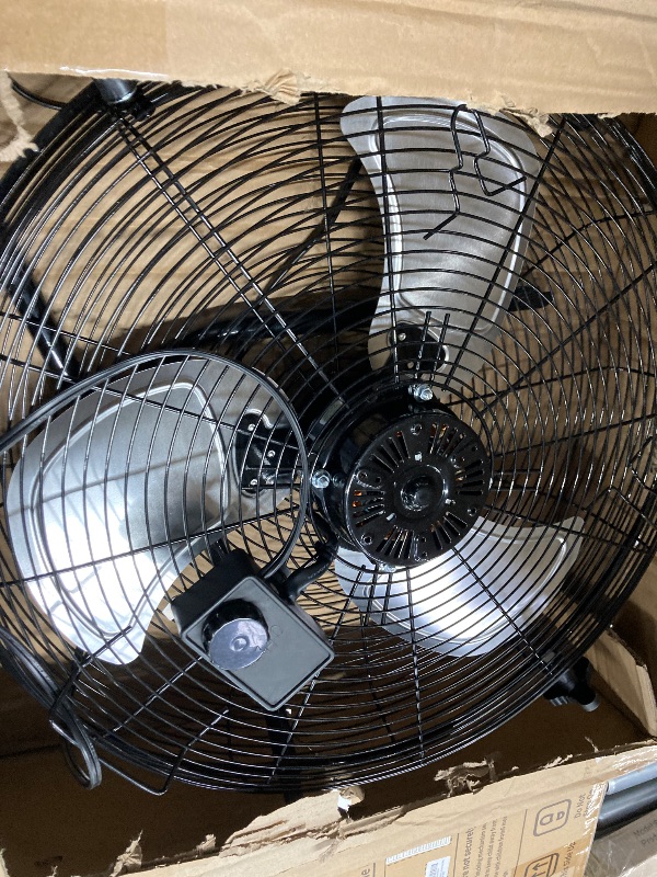 Photo 1 of ***WIRE BENT SLIGHTLY, SOME SCUFFS/SCRATCHES)***BILT HARD 5400 CFM 20 in. Outdoor Wall Mount Fan, 3-Speed Waterproof Wall Fan Industrial Grade High Velocity Outdoor Fans for Patio, Commercial, Garage, and Gazebo Use- UL Listed Black  ***(BOX RIPPED/TORN)*