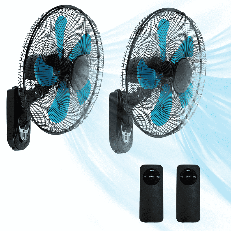 Photo 1 of 2 Pack 18" Wall Mount Fan with Remote, 3 Speeds Wall Oscillating Fan with 4800 CFM, Cooling Fan with 4 Timing, High Velocity Fans, Blue
