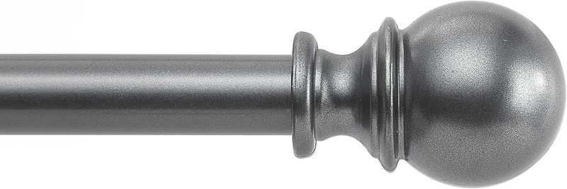 Photo 1 of 1 Inch Grey Curtain Rods for Windows 