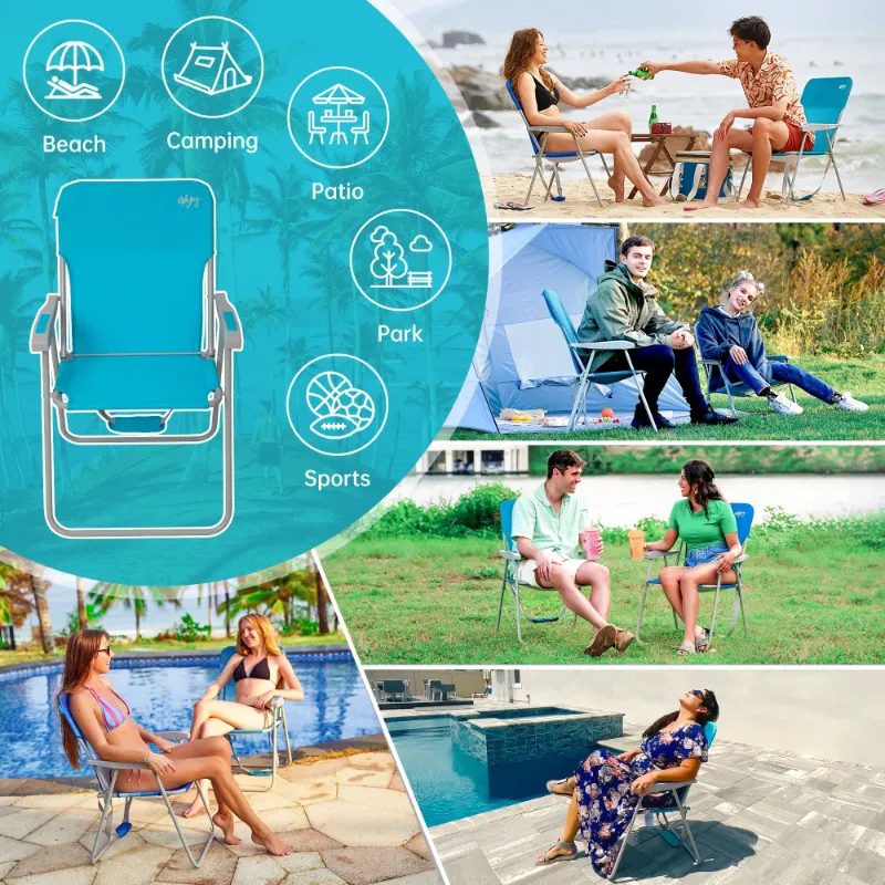 Photo 1 of #WEJOY Folding Backpack Beach Chair, High Back Beach Chairs for Adults, Max Load 300lbs, Outdoor Portable Folding Camping Chair