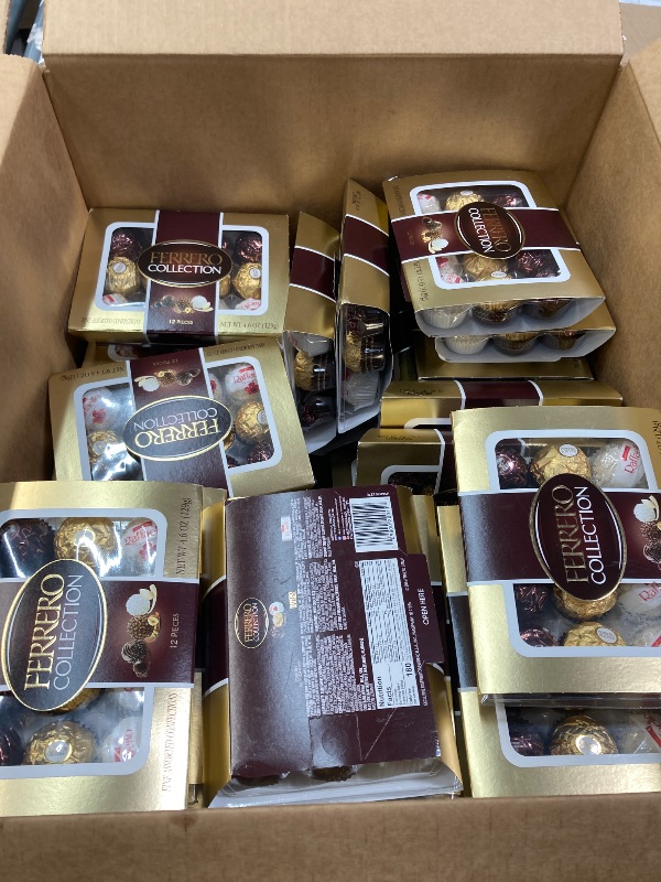 Photo 1 of Ferrero Collection, 12 Count, Premium Gourmet Assorted Hazelnut Milk Chocolate, Dark Chocolate and Coconut, 4.6 oz (30 ct box)