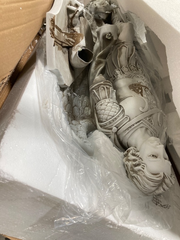 Photo 1 of ***with damages, broken, see the photos**Avalon Gallery Garden Statue - Archangel Saint Michael The Warrior Indoor/Outdoor Catholic Sculpture, 48" Tall, Large