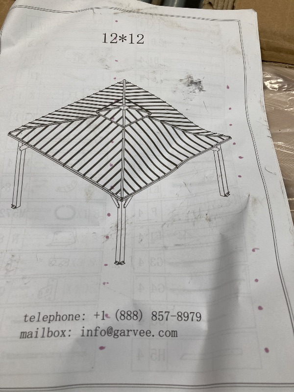 Photo 1 of +++not complete+++YITAHOME 10x10ft Hardtop Gazebo with Nettings and Curtains, Heavy Duty Double Roof Galvanized Steel Outdoor Combined of Horizontal Vertical Stripes Roof for Patio, Backyard, Deck, Lawn (Bronze)