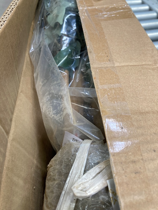 Photo 1 of 6FT Artificial Ficus Tree with Natural Wood Trunk and Lifelike Leaves, Silk Fake Potted Tree with Wood Branches, Faux Tree for Office Home Decor  ***(SOME LOOSE STONES, SOME SCUFF/SCRATCHES ON POT, ORIGINAL STOCK PHOTO NOT AVAILABLE )***