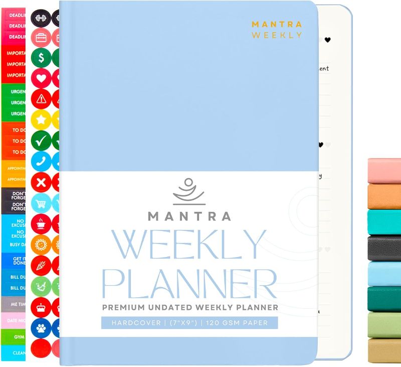 Photo 1 of 2025 Planner, Daily Journal & Gratitude Journal All-In-One with To Do List, Self Care Prompts & Habit Tracker - 7 x 10 - Blue