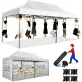 Photo 1 of **SEE NOTES**

COBIZI 10x20 Heavy Duty Pop up Canopy Tent with 6 sidewalls Easy Up Commercial Outdoor Canopy Wedding Party Tent for Beach All Season Wind & Waterproof Gazebo with Roller Bag,White(Frame Thickened)