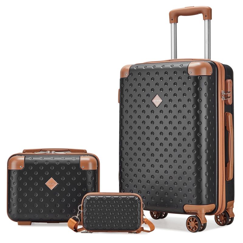 Photo 1 of ****ONE ONLY** Joyway 3-Piece Carry-on Luggage Set with Swivel Wheel Combination Lock Lightweight Hard Shell Set-Black
