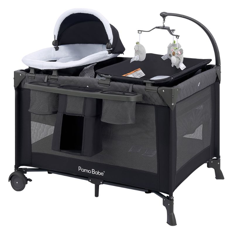 Photo 1 of **MISSING TOP SEAT**Pamo Babe Unisex Nursery Center Playard with Bassinet & Changing Table for Newborn,Grey