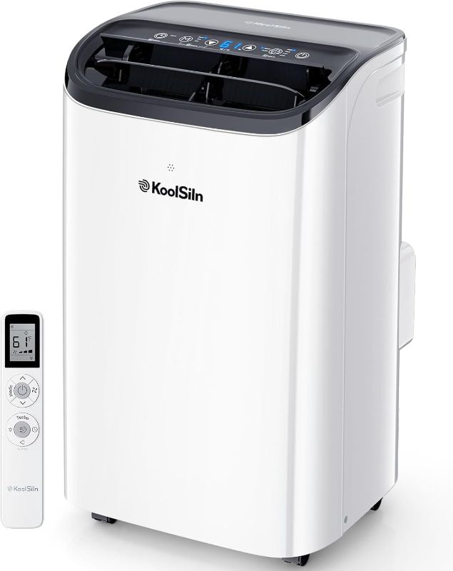Photo 1 of 14,000 BTU Portable Air Conditioner Cools Up to 700 Sq.Ft, Auto-Evaporation Low Noise Portable AC Unit with Remote Control Fits for Large Room, Office, Garage,White
