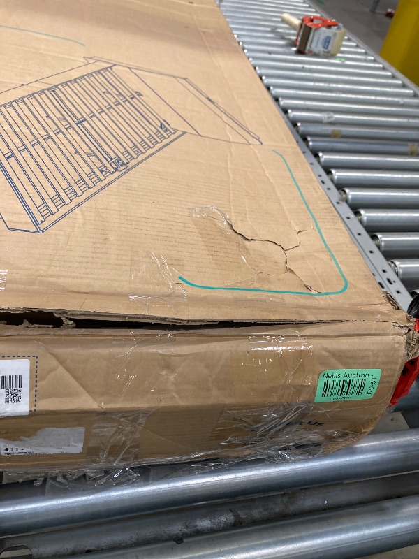 Photo 1 of ***DAMAGED PACKAGING**LINSY Wood Bed Frame Queen with Ergonomic Headboard, Queen Bed Frame with Storage Shelf, Noise-Free, No Box Spring Needed - Beige