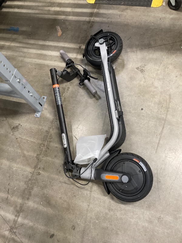 Photo 1 of ***(NOT IN ORIGINAL BOX, SEE ALL PHOTOS OF ACTUAL ITEM, SOME SCUFFS/SCRATCHES, BOX RIPPED/TORN)***
Segway Ninebot Pro Electric Scooter, 15.5 mph Top Speed, Front Suspension (E2P2 Only), Portable Kick Scooter for Adults,