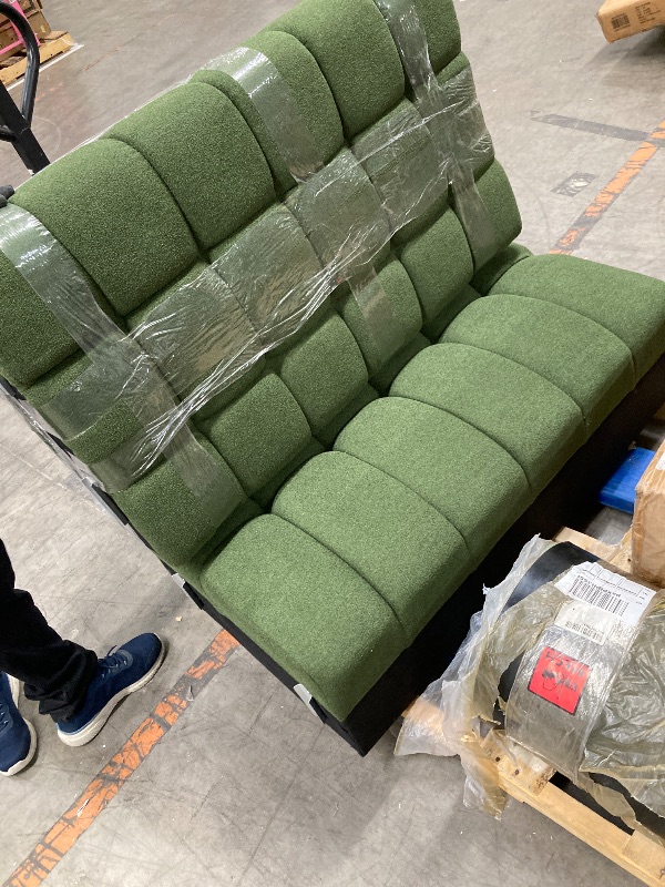 Photo 1 of ***MISSING ONE PART- SELLING AS IS)*** 
JASIWAY Convertible Chair Bed Sleeper for Adults, 3-in-1 Convertable Single Sofa Futon Chair for Small Spaces, Foldable Sleeping Chaise Lounge, Trifold, Armless, Corduroy (Green, 31.5" W x 77.6" D)
