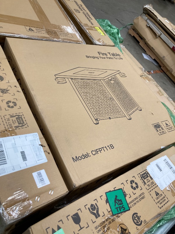 Photo 1 of Ciays Propane Fire Pit, 27-inch Fire Pit Table with Two Cup Holders, 50,000 BTU Steel Gas Fire Pit with Pulse Ignition System, Perfect for Patio, Garden & Backyard Gatherings, CIFPT11B, Black