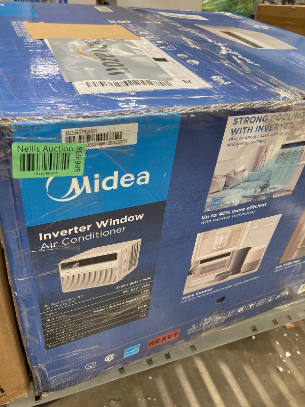Photo 1 of ***PARTS ONLY***
Midea 14,000 BTU Smart Inverter Window Air Conditioner with APP, Alexa Control, 115V AC Unit Cools up to 700 Sq. Ft, Quiet Operation, Energy Saving, Remote & Easy Installation Kit, White