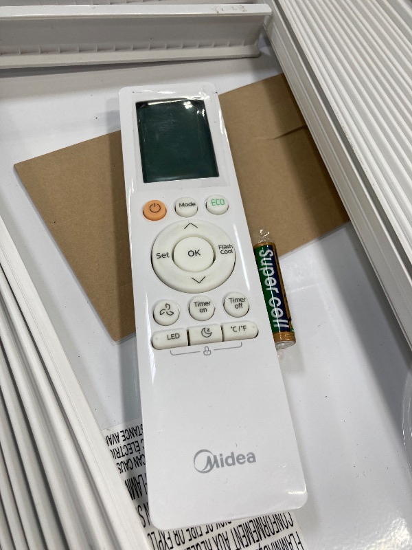 Photo 1 of ***PARTS ONLY***
Midea 14,000 BTU Smart Inverter Window Air Conditioner with APP, Alexa Control, 115V AC Unit Cools up to 700 Sq. Ft, Quiet Operation, Energy Saving, Remote & Easy Installation Kit, White