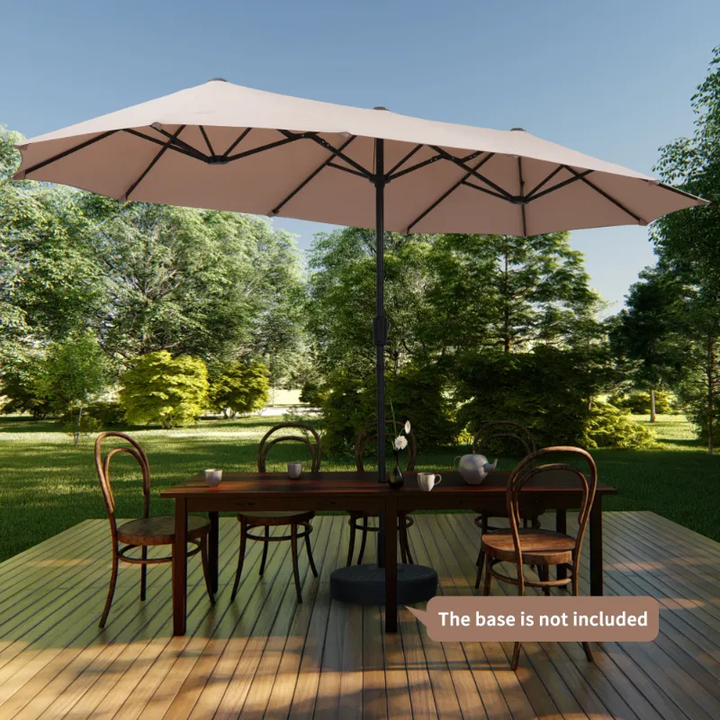 Photo 1 of **TOP ONLY, MISSING POLE** Autlaycil 13 FT Patio Umbrella with Sun Protection & Easy Crank for Deck Pool Patio, Beige
