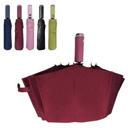 Photo 1 of ***THE UMBRELLA  STICK IS BROKEN****Automatic Folding Umbrella with LED Flashlight Handle Lightweight Travel Umbrella with 10 Ribs Portable Sun & Rain Umbrella for Kids Adults (Red)
