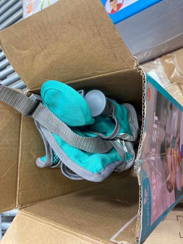 Photo 1 of ***MISSING TRAY AND CARRY BAG/COVER NEEDS WASHED**Bright Starts Pop 'N Sit Portable Booster, Indoor/Outdoor Use, Floor Seat with Feeding Tray, Teal, 6 Mos - 3 Yrs
