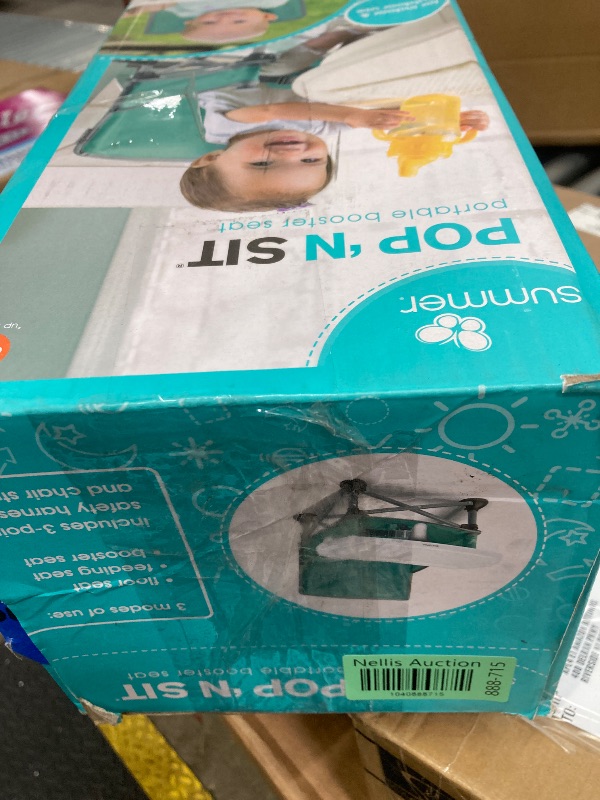 Photo 1 of ***MISSING TRAY AND CARRY BAG/COVER NEEDS WASHED**Bright Starts Pop 'N Sit Portable Booster, Indoor/Outdoor Use, Floor Seat with Feeding Tray, Teal, 6 Mos - 3 Yrs