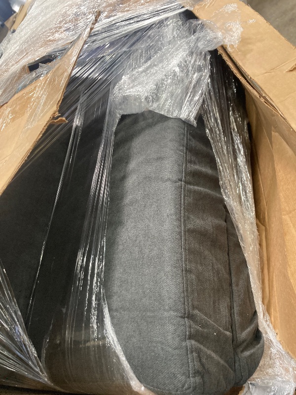 Photo 1 of HOMCOM Convertible Flip Chair, Floor Lazy Sofa, Folding Upholstered Couch Bed with Adjustable Backrest, Metal Frame and Pillows for Living Room Bedroom, Dark Grey