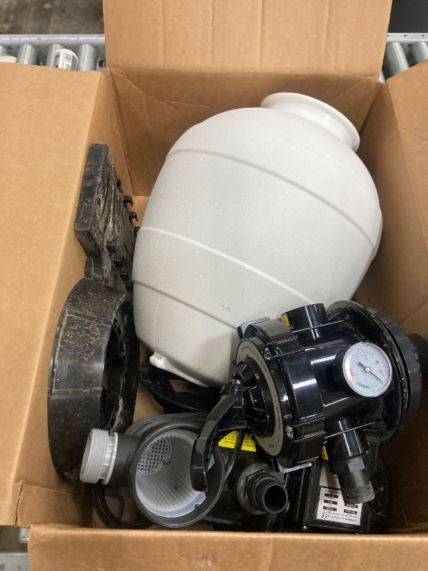 Photo 1 of 13" Sand Filter Pump, 3434GPH 3/4HP Pool Sand Filter for Above Ground and Inground Pool Up to 8500 Gallons,with 6-Way Multi-Port Valve & Strainer Basket Easy Installation
