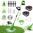Photo 1 of 24V 650W Lawn Mover Electric Grass Trimmer Cordless W/2 Batteries, Battery Weed Eater, Electric Weed Wacker, Lawn Mower Cordless Pruning Cutter Weed Wacker Garden Trimming Tool