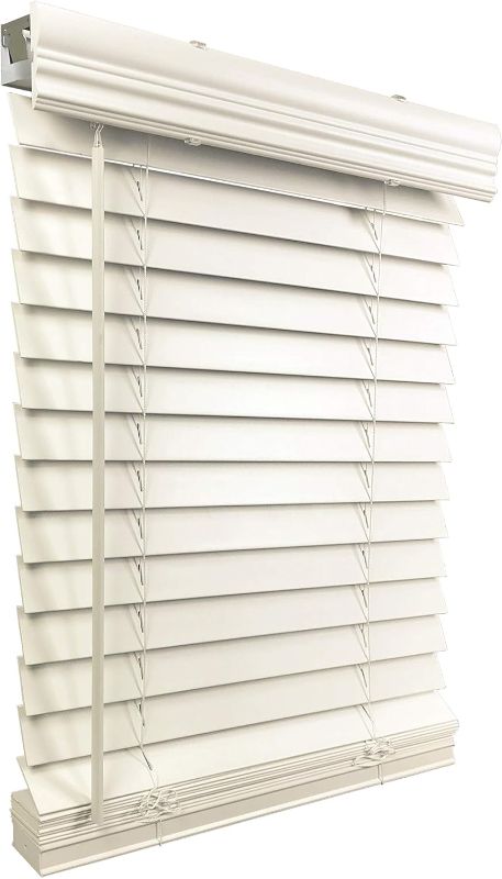 Photo 1 of **MISSING HARDWARE/BLIND ONLY**US Window and Floor 2" Cordless Faux Wood Blinds, Fit Windows 22 1/2" - 22 3/4", (Blind Size 22 1/8" x 36"), Inside Mount