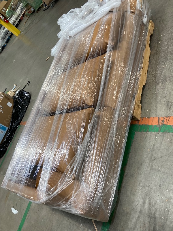 Photo 1 of ***Missing legs****Poly & Bark Sorrento Leather Couch - 86 Inch Sofa - Full-Grain Leather Sofa for Living Room with Feather Down Topper - Living Room Couch - Pure Aniline Vintage Italian Leather in Cognac Tan