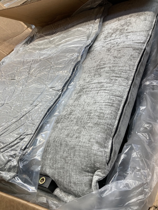 Photo 1 of **BOX 2 OF 2 ONLY/INCOMPLETE SET**ZIGHTH 81-Inch Chenille Queen RV Sleeper Pull Out Sofa Bed with Adjustable Backrest and Pillow for Small Place, Bedroom, Apartment (Light Gray) *** MISING BOXES***