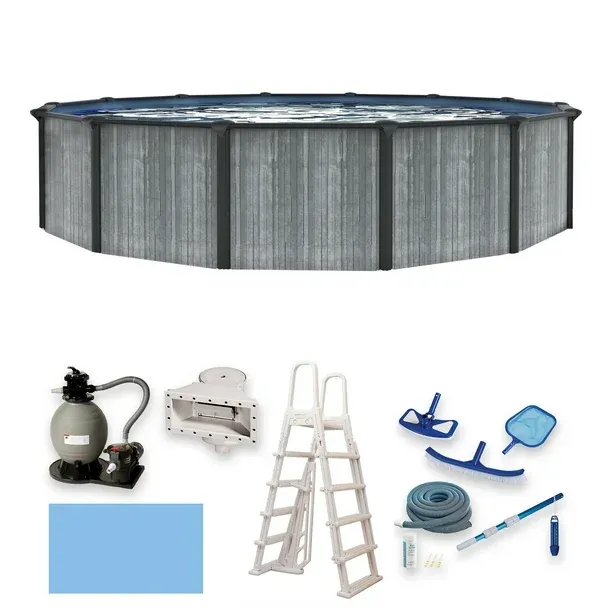 Photo 1 of ***ONLY THE FRAME***Blue Wave San Pedro 15-ft Round 52-in Deep 6-in Top Rail Above Ground Steel Wall Swimming Pool Package