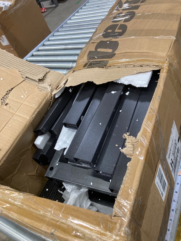 Photo 1 of Tribesigns Dining Table Set for 4, Farmhouse Kitchen Table with 2 Benches, 3-Piece Dining Room Table Set with Metal Frame for Breakfast Nook and Small Spaces, Grey