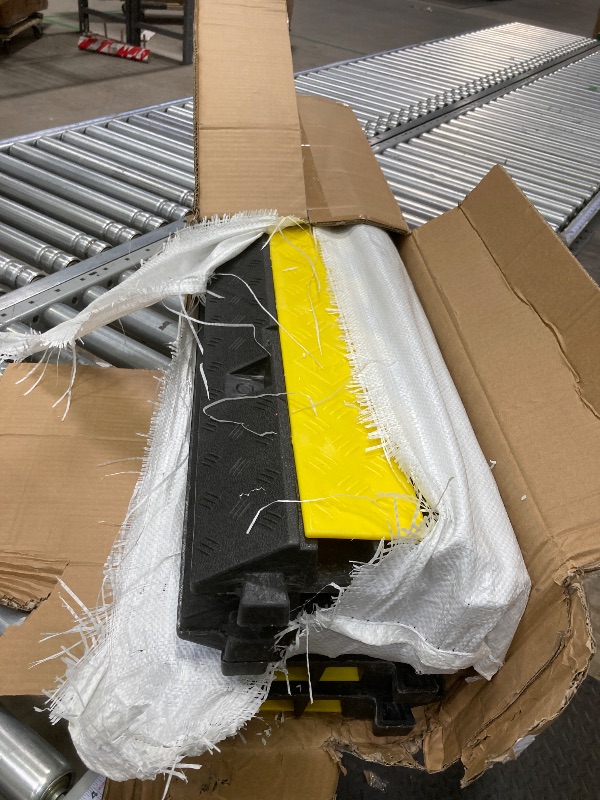 Photo 1 of VEVOR Cable Protector Ramp, 5 Packs 2 Channels Speed Bump Hump, Rubber Modular Speed Bump Rated 11000 LBS Load Capacity, Protective Wire Cord Ramp Driveway Rubber Traffic Speed Bumps Cable Protector