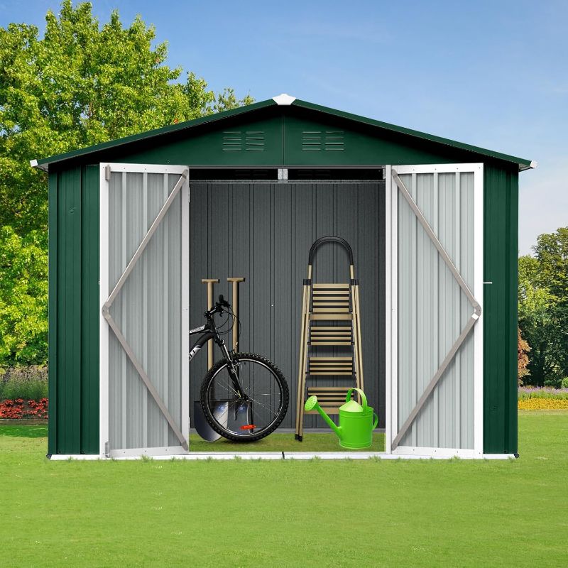 Photo 1 of ***PARTS ONLY***
BOX 1 OF 2 ONLY
YOPTO 6x8 FT Sheds & Outdoor Storage,Metal Aluminum Garden Shed with Punched Vents,Heavy-Duty Waterproof Storage Building W/Hinged Door and Padlock,for Storing Bicycles,Lawnmowers,Green+White
