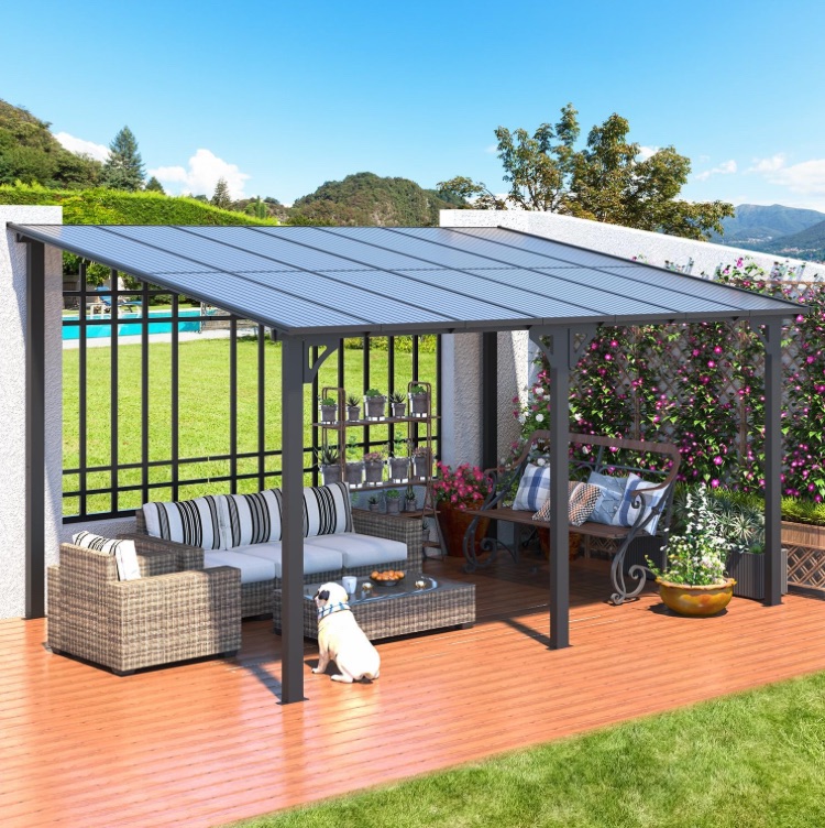 Photo 1 of ***MISSING BOXES***THIS IS ONLY ONE BOX***AECOJOY 14' x 10' Gazebo for Patio, Hard Top Lean to Gazebo Pergola with Roof (140 Sq.Ft Shaded), Large Wall-Mounted Heavy Duty Awnings for Patio, Decks, Backyard and More