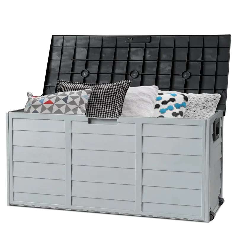 Photo 1 of ***dirty with hair of pet***Ktaxon 75gal Outdoor Garden Resin Storage Deck Box Tools Black
