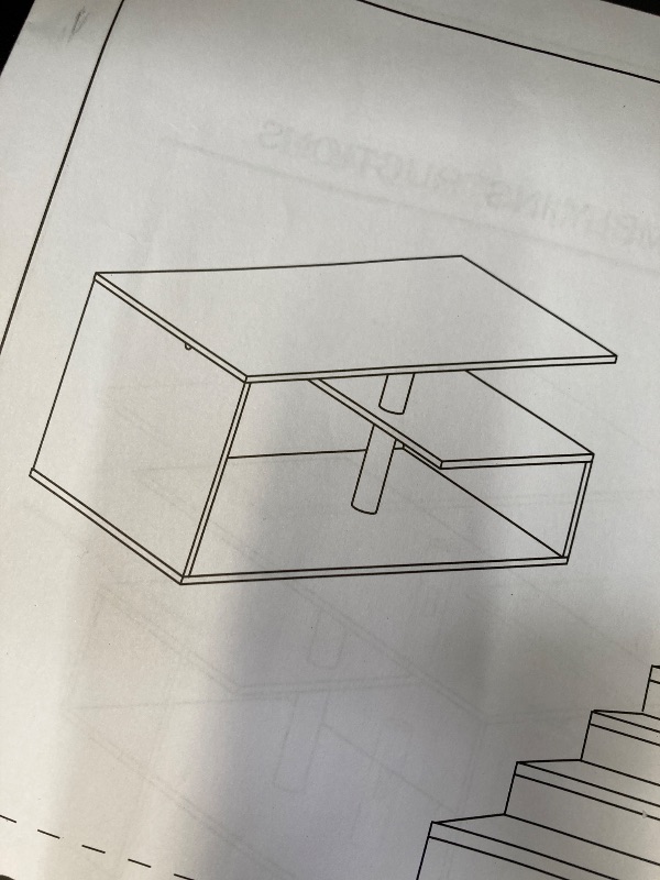 Photo 1 of ***PARTS ONLY**Hommpa High Gloss Black Coffee Table with LED Lights Open Shelf Smart APP Control S Shaped Modern Sofa Side End Table for Living Room
