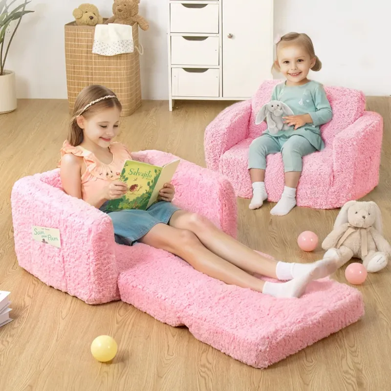 Photo 1 of ***COVER ONLY** Kids Sofa,Foldable 2 in 1 Kids lounger,Toddler Chair Baby Convertible Sofa for Boys and Girls ,Pink
