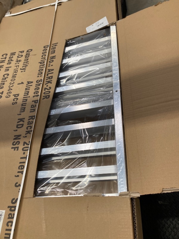 Photo 1 of Winco Aluminum Sheet Pan/Bun Rack, 3" Spacing, 20 Tier