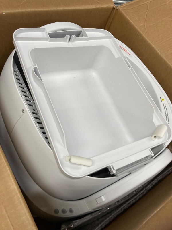 Photo 1 of ***PARTS ONLY**Cat Litter Box Self Cleaning, Rawrose Open-Top Automatic Cat Litter Box with Safety Protection for Multiple Cats, Mat And Garbage Bags Included - White
