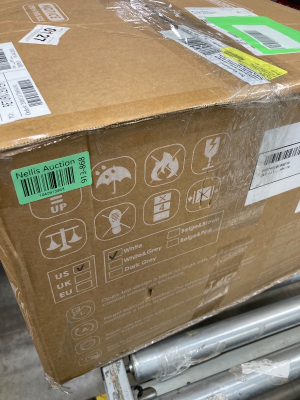 Photo 1 of ***PARTS ONLY**Cat Litter Box Self Cleaning, Rawrose Open-Top Automatic Cat Litter Box with Safety Protection for Multiple Cats, Mat And Garbage Bags Included - White
