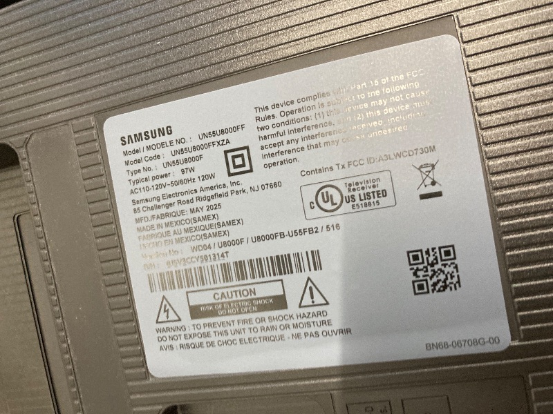 Photo 1 of SAMSUNG 55-Inch Class Crystal UHD U8000F 4K Smart TV (2025 Model) Endless Free Content, Crystal Processor 4K, MetalStream Design, Knox Security, Alexa Built-in
