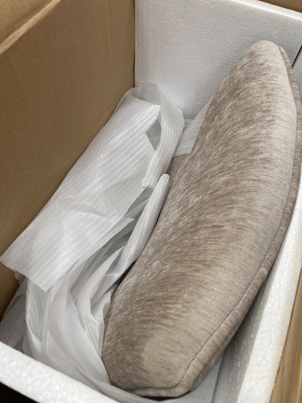 Photo 1 of **ONLY ONE CHAIR**Manhattan Comfort Beever Modern Chenille Counter Stool with Rubberwood Legs in Taupe - 1