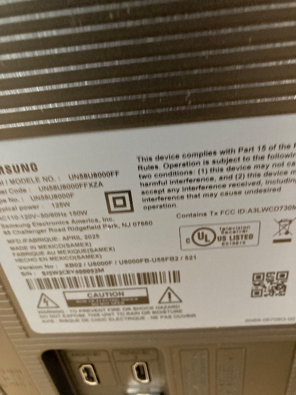Photo 1 of Samsung 58-Inch Class Crystal UHD U8000F 4K Smart TV (2025 Model) Endless Free Content, Crystal Processor 4K, MetalStream Design, Knox Security, Alexa Built-in