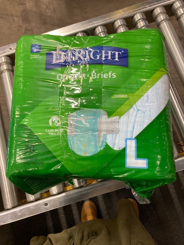 Photo 1 of ***2 PACKS INCLUDED***FitRight Adult Diapers, Ultra Heavy Absorbency, L (Waist Size 44in-56in), 20 Count, OptiFit Incontinence Briefs for Men and Women, Disposable, Moisture-Wicking, Leak Protection,***2 PACKS INCLUDED***