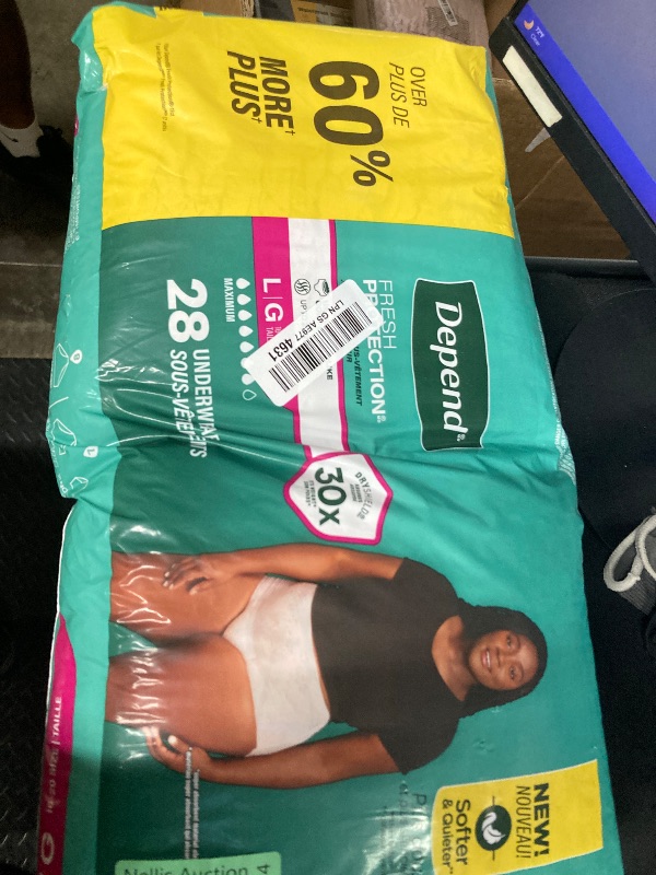 Photo 1 of **DAMAGED PACKAGE***Depend FIT-FLEX Incontinence Underwear for Women, Maximum Absorbency, L, Blush, 28 Ct | CVS