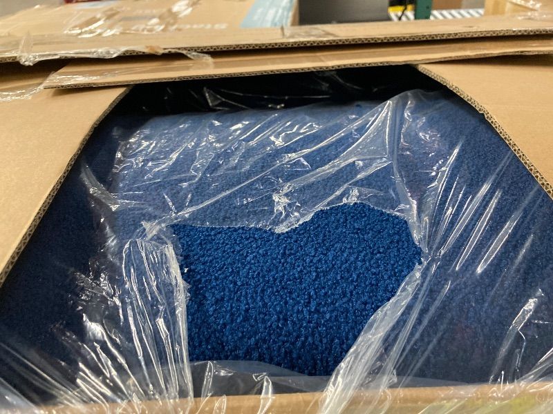Photo 1 of ****PARTIAL SET/BOX 1 OF 2 ONLY****Allewie King Size Velvet Platform Bed Frame with Vertical Tufted Wingback Headboard, Easy Assembly, Under Bed Storage, No Box Spring Required, Modern Style, Blue  EST VALUE 173.99
