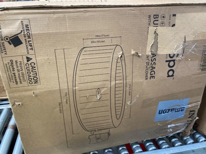 View 5 of ***MISSING PARTS-ONLY/2 BOXES**** INTEX 28425EH PureSpa Bubble Massage Spa Set Outdoor Inflatable Portable Hot Tub, Includes Energy Efficient Spa Cover, Saltwater System Ready, 4 Person, 77in x 28in