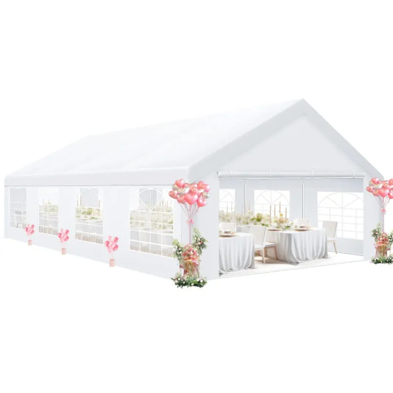 Photo 1 of *Damage to metal rods?* COBIZI Party Tent Heavy Duty, 20x30ft Wedding Tent, Large Canopy Tents for Parties, Carport Canopy with Removable Sidewalls, Large Tent with Built-in Sandbag, UV50+, Big Tent for Party, White