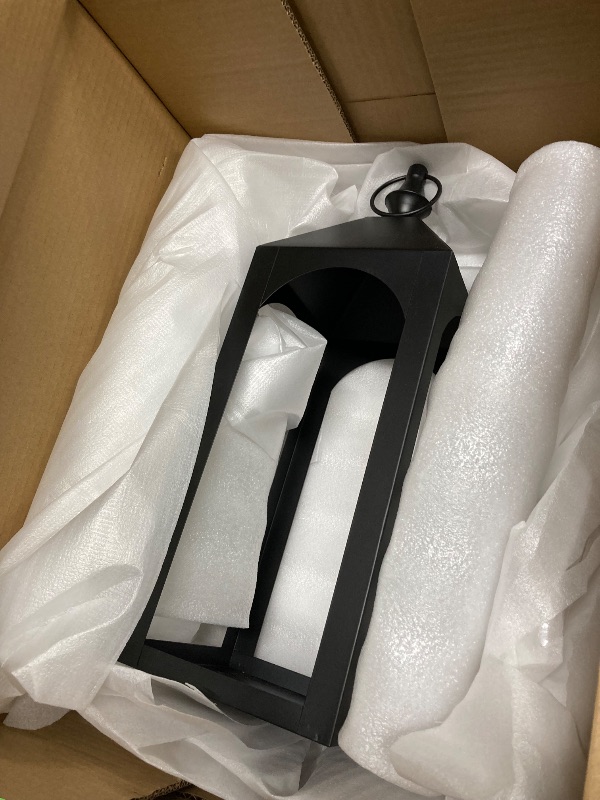 Photo 1 of (No Glass Panel/No Candle) Modern Farmhouse Lantern Decor, Black Metal Decorative Hanging Candle Lanterns Ideal for Home Decor, Parties & Events